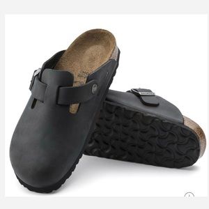 BIRKENSTOCK Boston Black Oiled Leather Clogs Size: 41 /10
